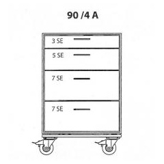 Flightcases Schubladencase Skizze