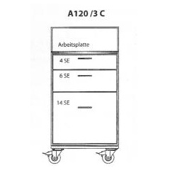 Flightcases Schubladencase Skizze