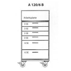 Flightcases Schubladencase Skizze