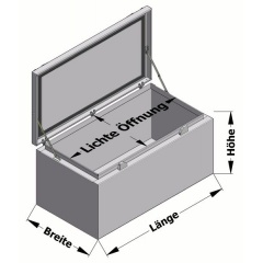 Pickupbox mit Deckelhalter Transportboxen.at Skizze