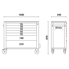 Werkzeugwagen Beta C24SA-XL/7 Skizze